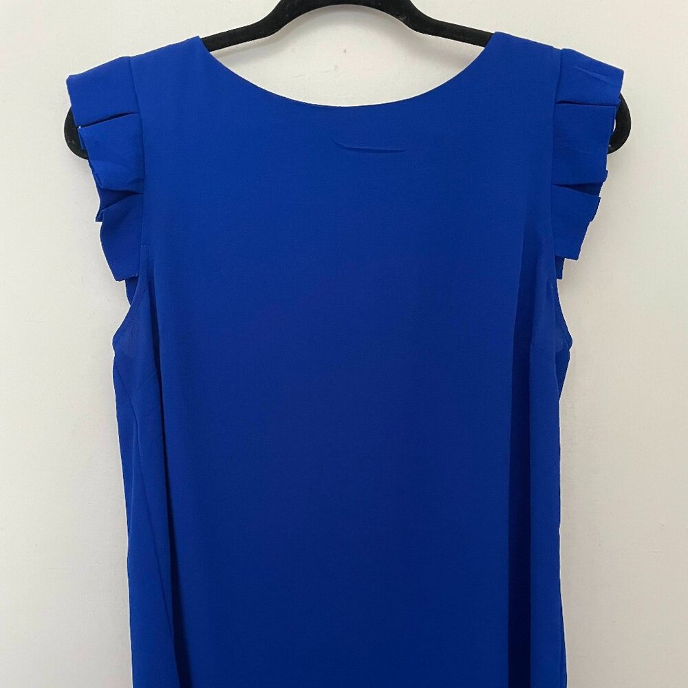 Royal blue ruffle sleeve top